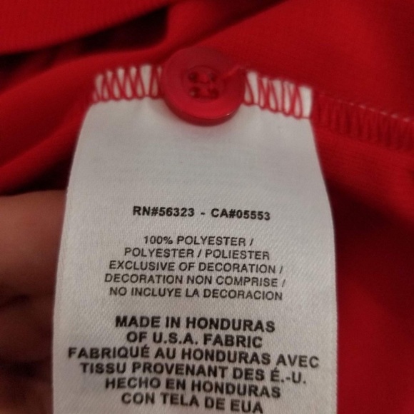 NIKE Dri-Fit Red Short Sleeve Button Front XL - Picture 7 of 7